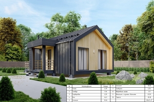 Модульний будинок під ключ. Pagano,  Fachwerk,  Barn house #1736074