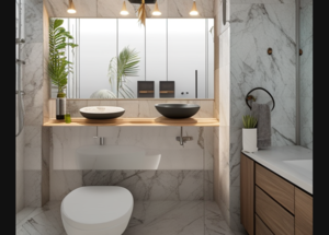 Комплект мебели для ванной Сакура-Якудза #1735221