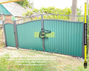 Ворота откатные из профнастила. Ворота распашные из профнастила #1737519