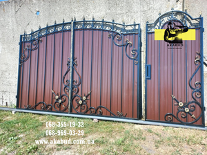 Распашные ворота,  откатные ворота,  навес,  калитка,  МАФ #1741561