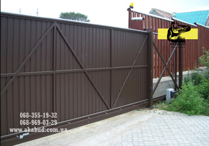 Купить откатные ворота от производителя. Распашные ворота из профлиста. Навесы,   #1742203