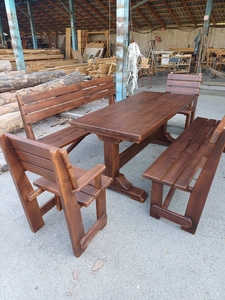 Стол з дерева. Дерев'яний стул. Комплект мебели для дачи.Садовый набор из дерева #1469311