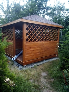 Беседка из дерева. Альтанка. Пристройка. Веранда. Прибудова. Альтанка дерев'яна #1469316