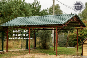 Паркани ковані із профлисту. Навіс. Ворота. #1751253