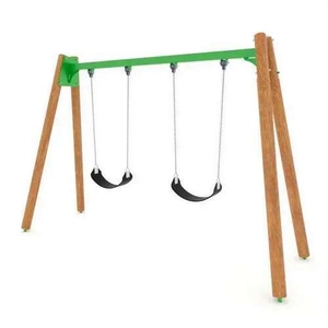 Гойдалка подвійна дитяча дерев'яна підвісна #1752161