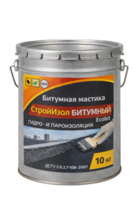 Битумная мастика СтройИзол Битумный ЭКОБИТ ведро 10, 0 кг ДСТУ Б В.2.7-108-2001 #1752716