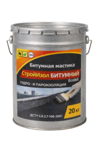 Битумная мастика СтройИзол Битумный ЭКОБИТ ведро 20, 0 кг ДСТУ Б В.2.7-108-2001 #1752717