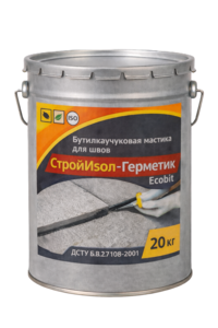 СтройИзол-Герметик ЭКОБИТ ведро 20, 0 кг бутилкаучуковая мастика для швов  #1752886